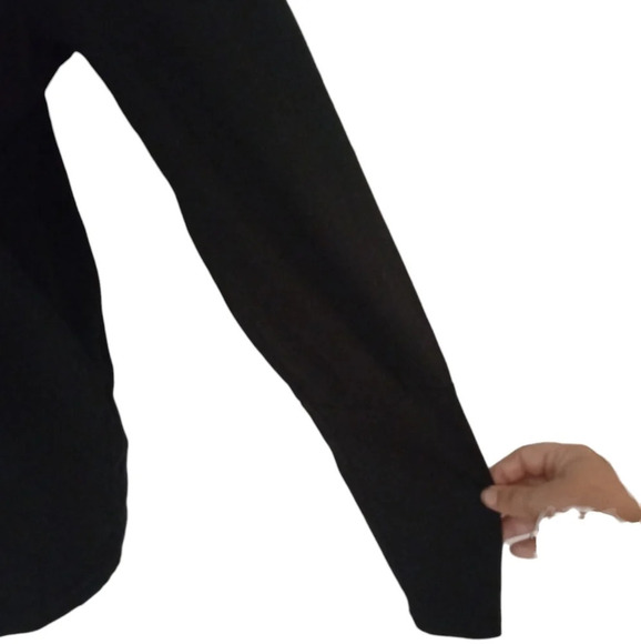 Scotch & Soda Black Ruffle High Neck Blouse Keyhole Back Size Medium - Picture 3 of 11